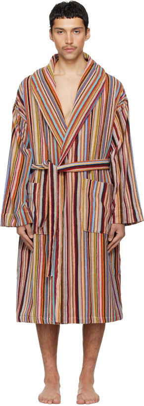 Photo: Paul Smith Multicolor 'Signature Stripe' Woven Cotton Robe