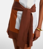 SIR Striped halterneck silk minidress