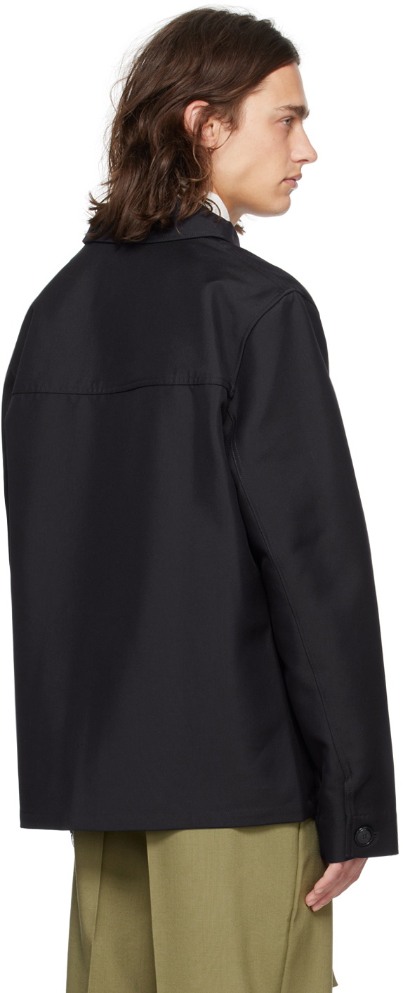 Róhe Navy Spread Collar Jacket