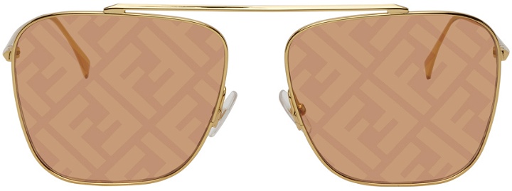 Photo: Fendi Gold 'Fendi Fabulous' Navigator Sunglasses
