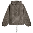 Umbro by Slam Jam Men's Checked Masked Anorak in Beige/Dark Brown