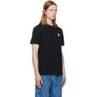 BALMAIN Black Embroidered Cotton Polo