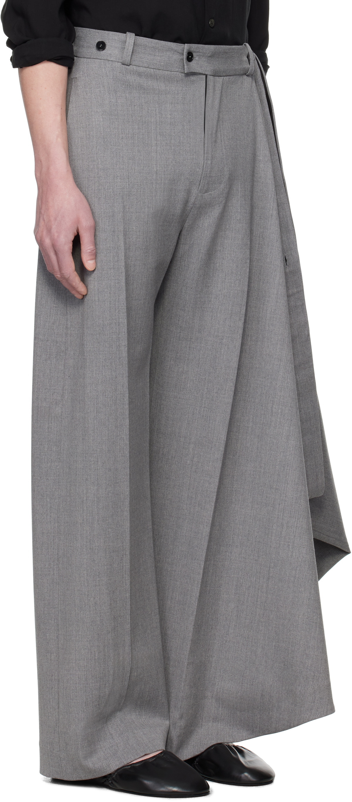 ALAINPAUL Gray Extended Tailored Trousers