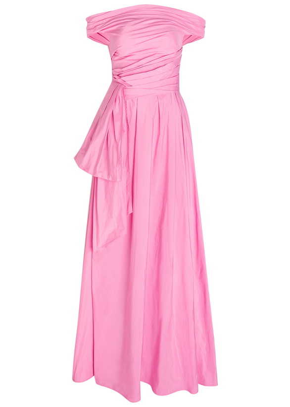 Photo: Talbot Runhof Gathered Taffeta Gown Pink