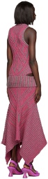 Paolina Russo Pink & Gray Warrior Maxi Dress