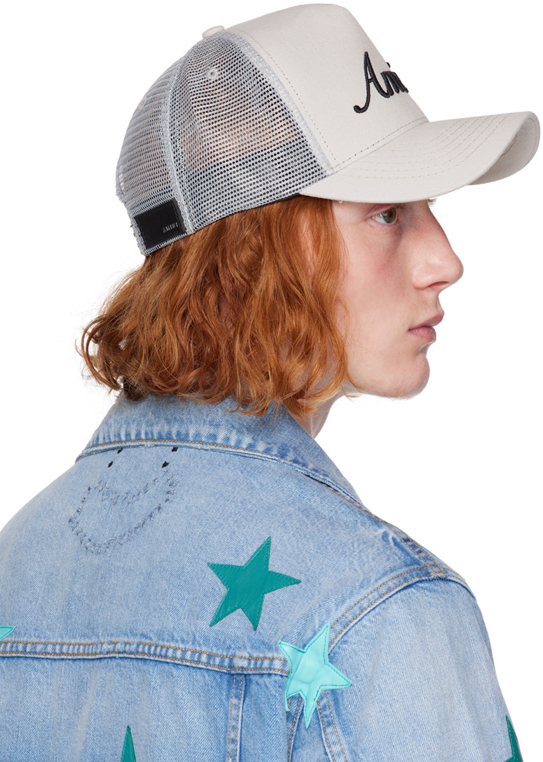AMIRI Gray Script Trucker Cap Amiri