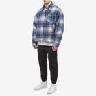 Cole Buxton Men's Flannel Overshirt in Blue/Grey