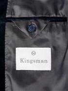 Kingsman - Slim-Fit Shawl-Collar Cotton-Velvet Tuxedo Jacket - Blue