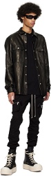 Rick Owens Black Waxed Leather Jacket