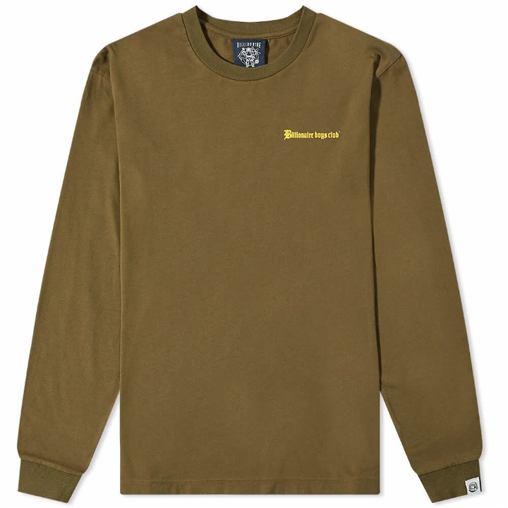 Photo: Billionaire Boys Club Men's Long Sleeve Old English T-Shirt in Olive