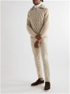 Loro Piana - Cable-Knit Cashmere Half-Zip Sweater - Neutrals