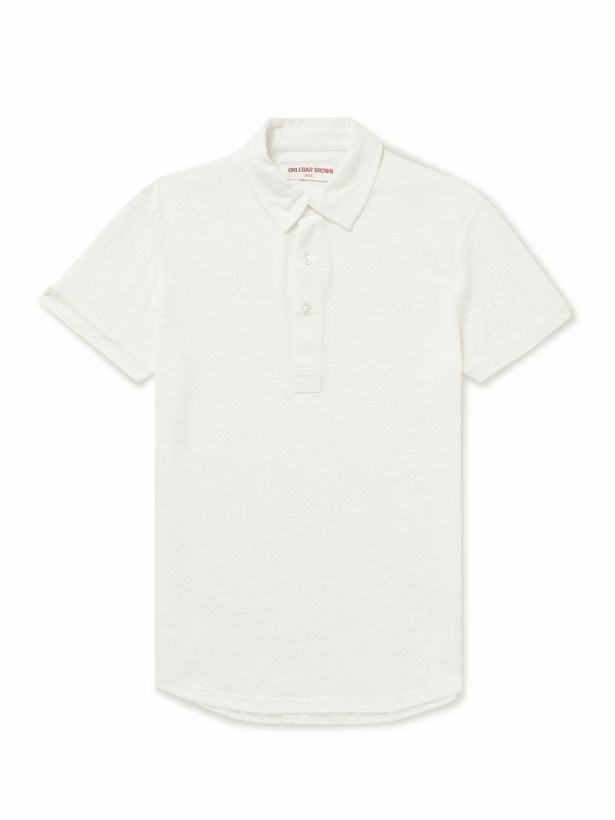 Photo: Orlebar Brown - Sebastian Slim-Fit Linen-Jersey Polo Shirt - White