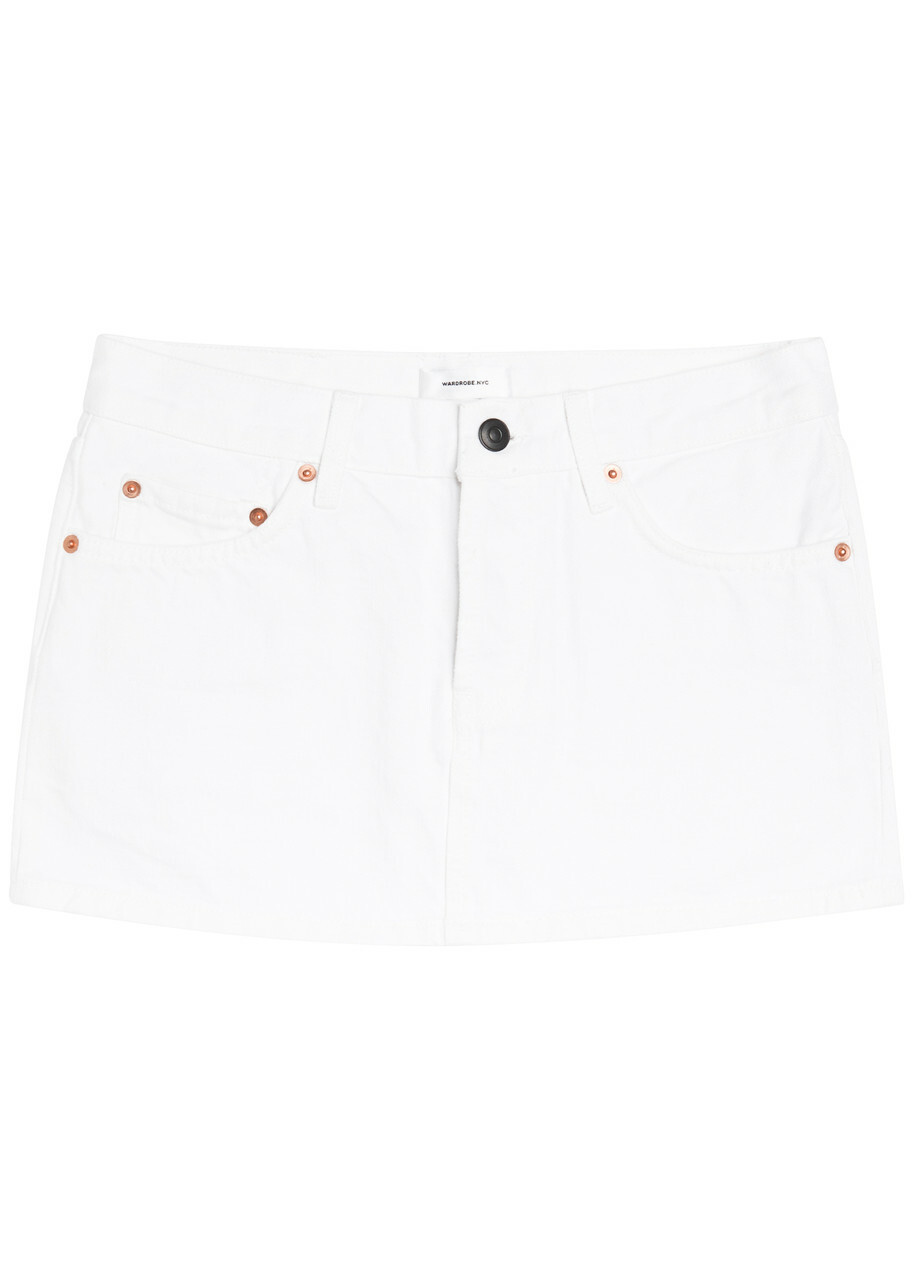Wardrobe.nyc Denim Mini Skirt White
