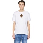 Dolce and Gabbana White Embroidered Crown Patch T-Shirt