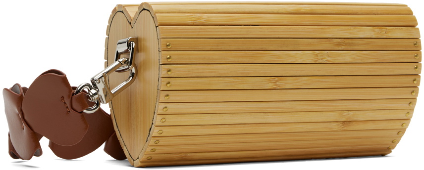 Feng Chen Wang Beige Heart Shaped Bamboo Bag
