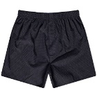 Sunspel Men's Printed Boxer Short in Navy Mini Spot