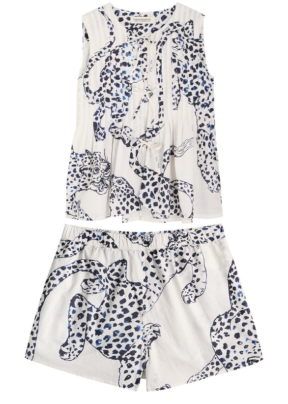 Photo: Desmond & Dempsey Jag Printed Cotton Pyjama set Cream