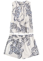 Desmond & Dempsey Jag Printed Cotton Pyjama set Cream