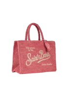 MC2 Saint Barth Pink Colette Raffia Handbag With Embroidery