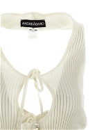 Andreadamo Ribbed Knit Mini Top With Twisted Back