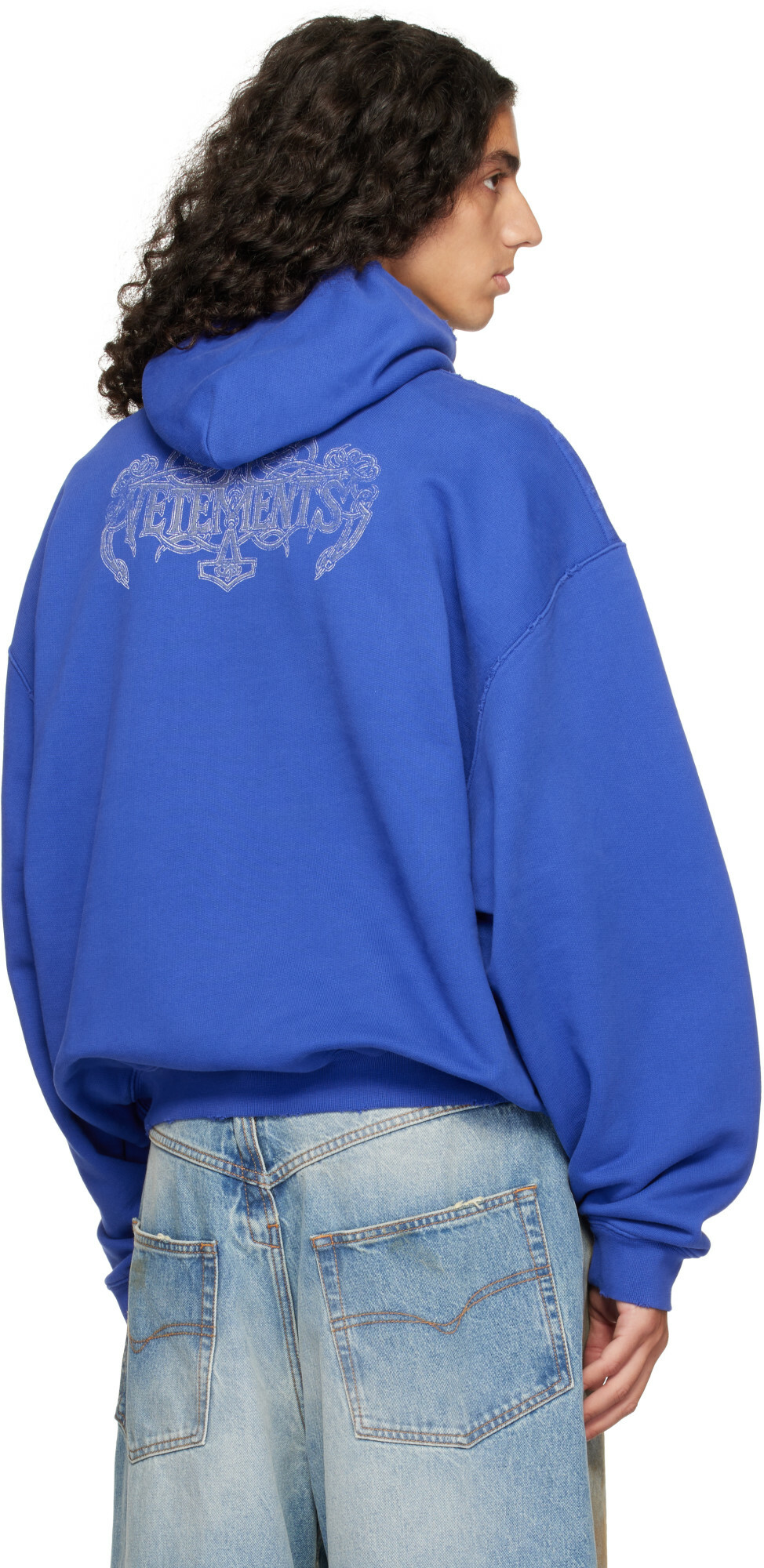 VETEMENTS Blue 'Antihate' Oversized Hoodie