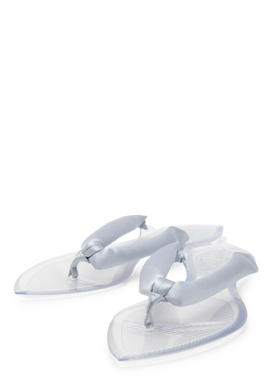 Alaïa Satin and Tpu Flip Flops Silver