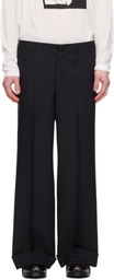 Random Identities Black Twill Large Suit Trousers