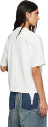 Maison MIHARA YASUHIRO White Cat Printed Embellished Distressed T-shirt
