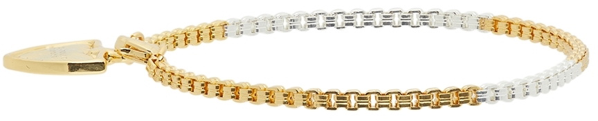 Portrait Report Gold & Silver Box Chain Bracelet