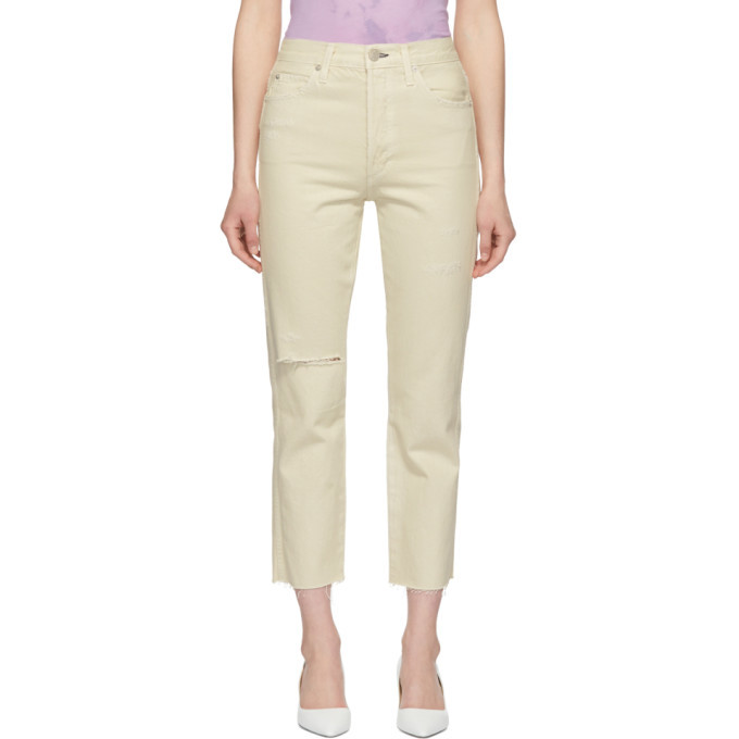 Amo White Loverboy High-Rise Straight Jeans