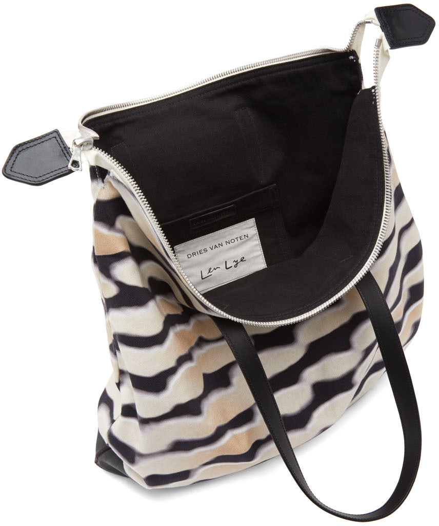 DRIS VAN NOTEN × Len Lye Back Pack Dries Van Noten x Len Lye Printed Tote Bag - Black Totes, Handbags