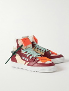 Off-White - 3.0 Off-Court Leather, Canvas and Suede High-Top Sneakers - Red