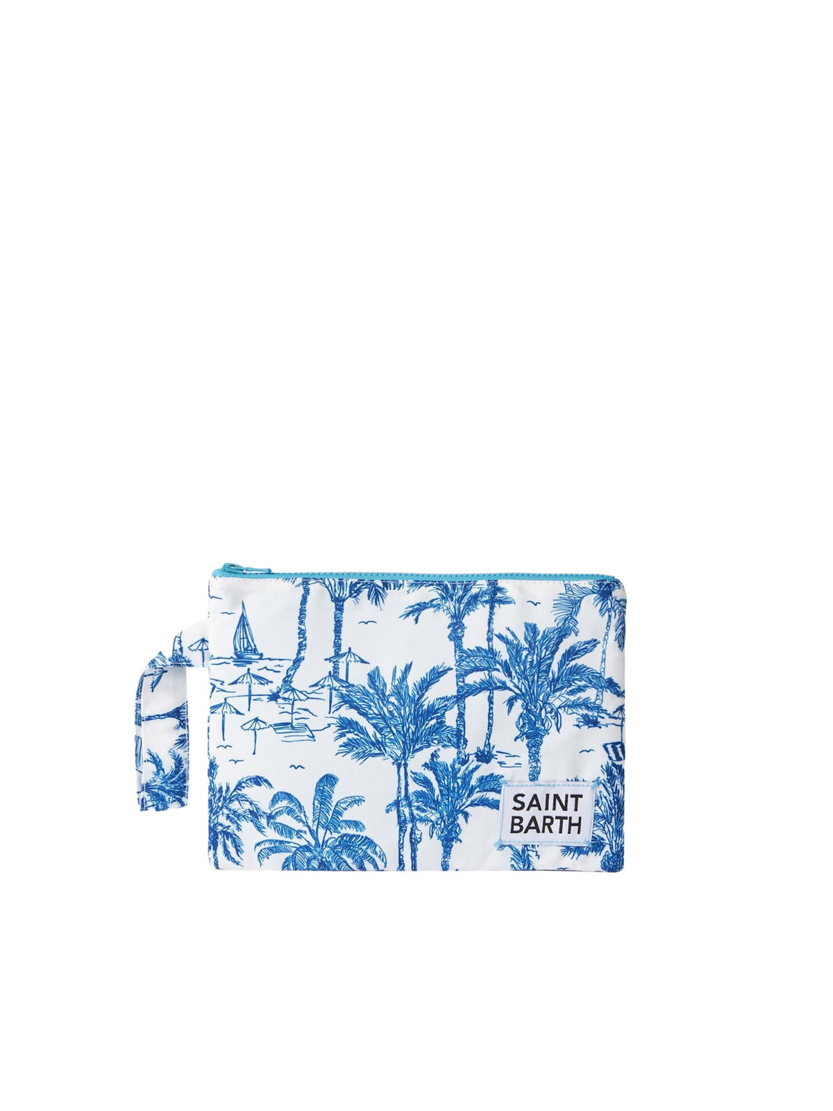 Mc2 SaintBarth ロゴ ペイズリー ジップ ポーチ/送料関税込 MC2 Saint Barth Beach Bag with Embroidered Logo and Paisley