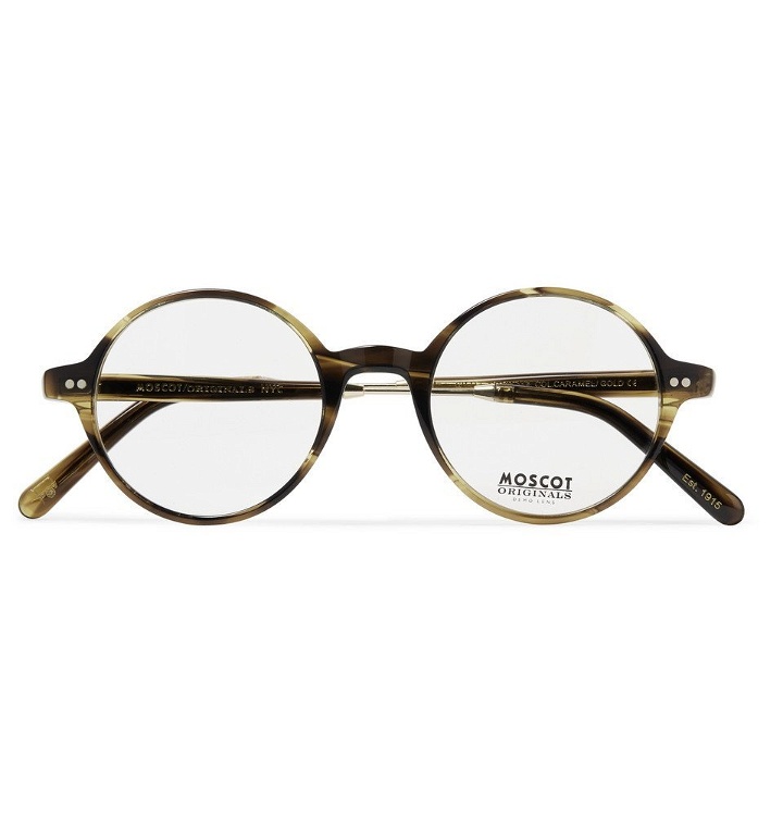 Photo: Moscot - Gittel Round-Frame Tortoiseshell Acetate and Gold-Tone Titanium Optical Glasses - Men - Brown