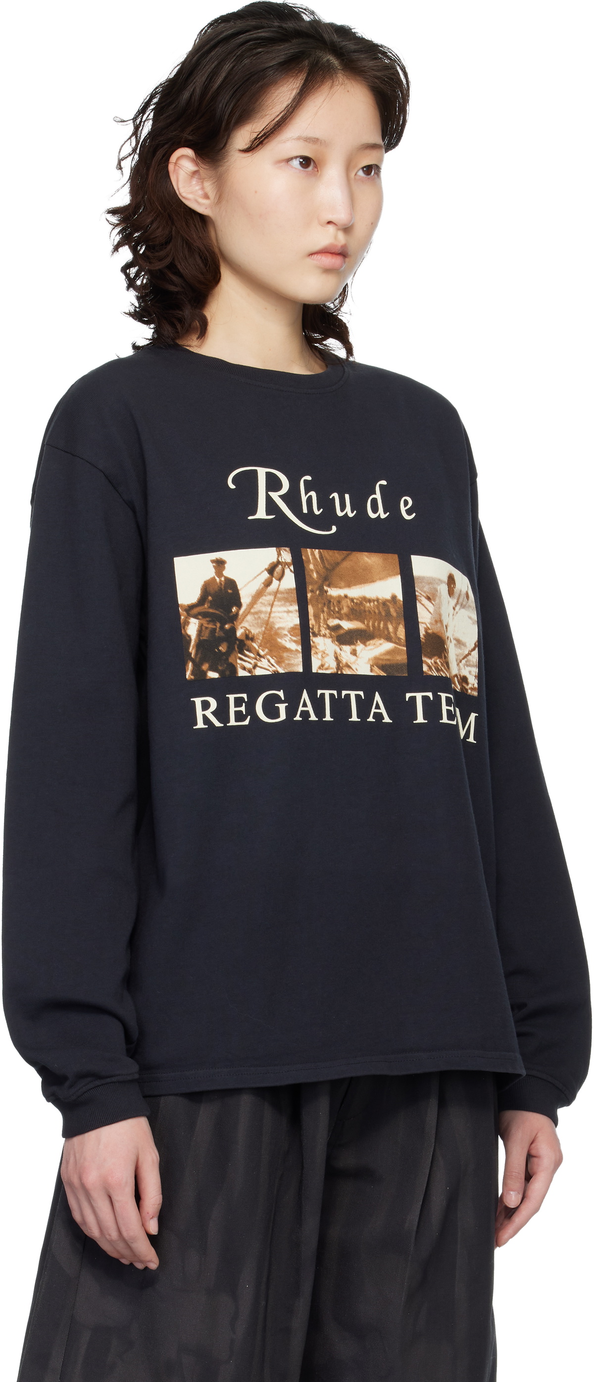 Rhude Black USVI Regatta Tour LS T-shirt