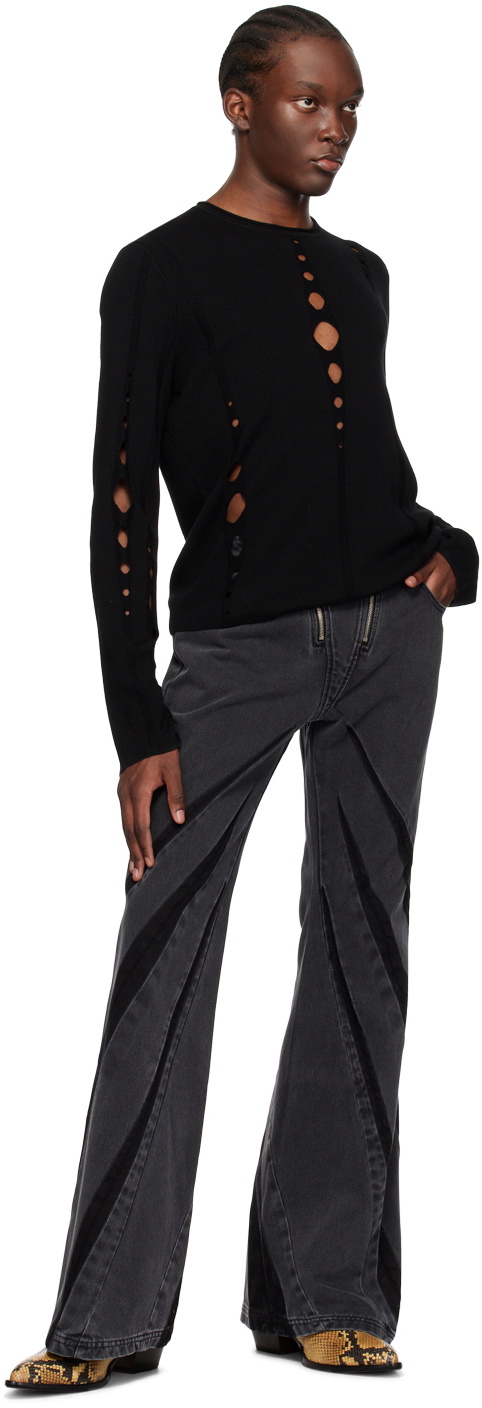 Dion Lee Black Snake Diamond Sweater