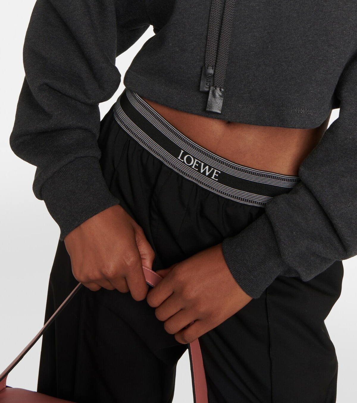 Loewe Anagram cropped cotton hoodie