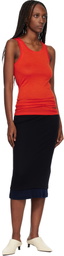 Jil Sander Red Lightweight Technical Wool Jersey Tank Top