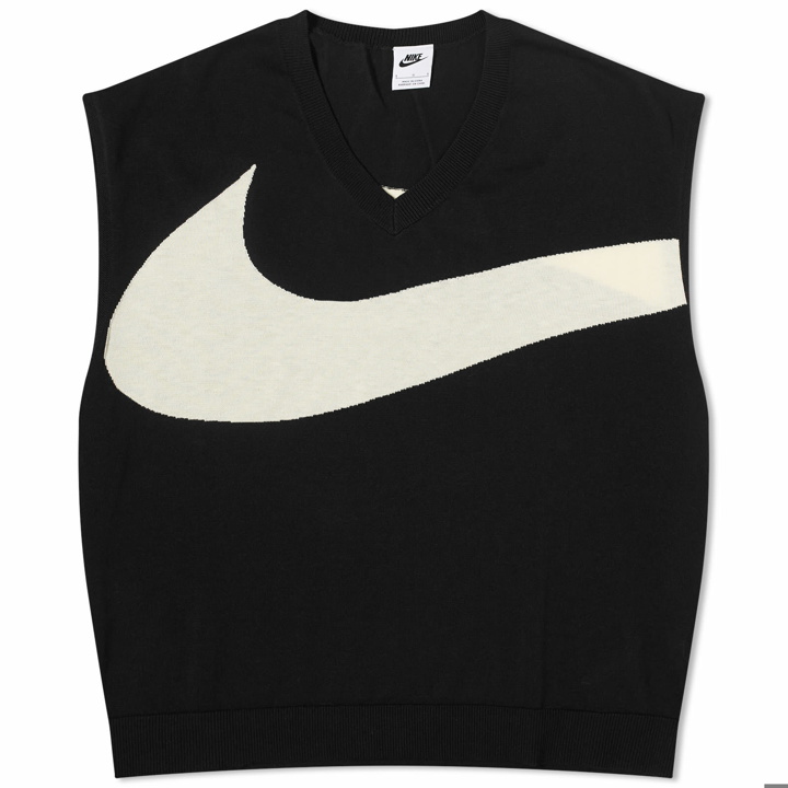 Photo: Nike Men's Swoosh Sweater Vest in Black/Coconut Milk