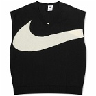 Nike Men's Swoosh Sweater Vest in Black/Coconut Milk