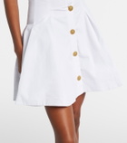 Balmain Pleated cotton poplin minidress