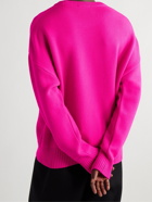 AMI PARIS - Logo-Intarsia Virgin Wool Sweater - Pink