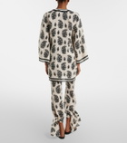 Johanna Ortiz Printed linen wide-leg pants
