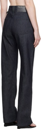 Mugler Indigo Laced-Up Straight Jeans