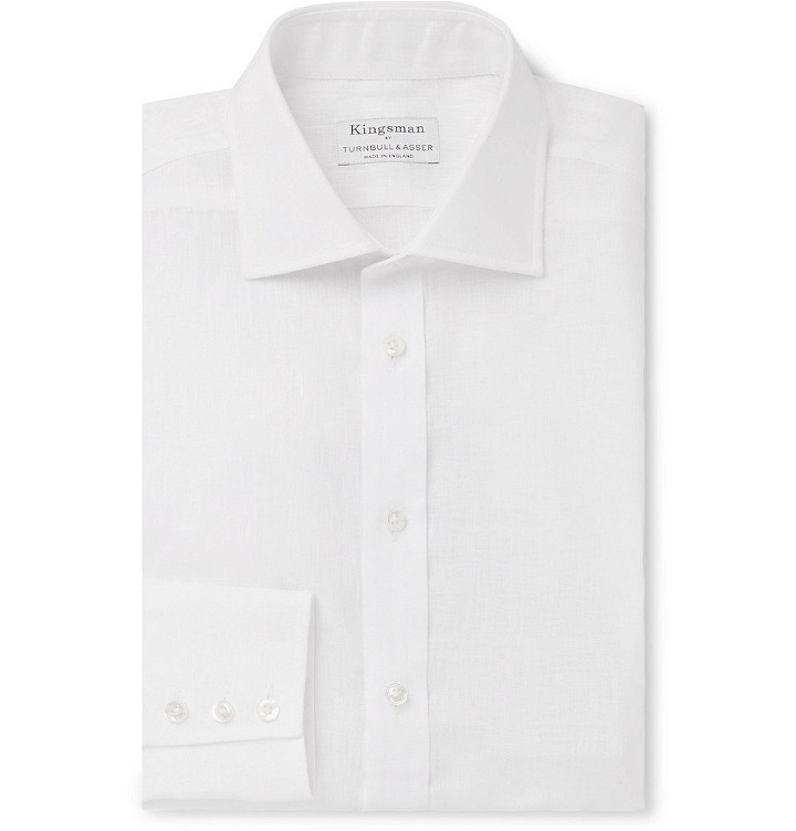 Photo: Kingsman - Turnbull & Asser White Linen Shirt - White