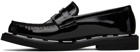 Moschino Black Embossed Loafers