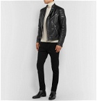 TOM FORD - Slim-Fit Croc-Effect Leather Biker Jacket - Black