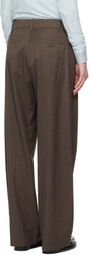 AMOMENTO Brown Wide Tuck Trousers