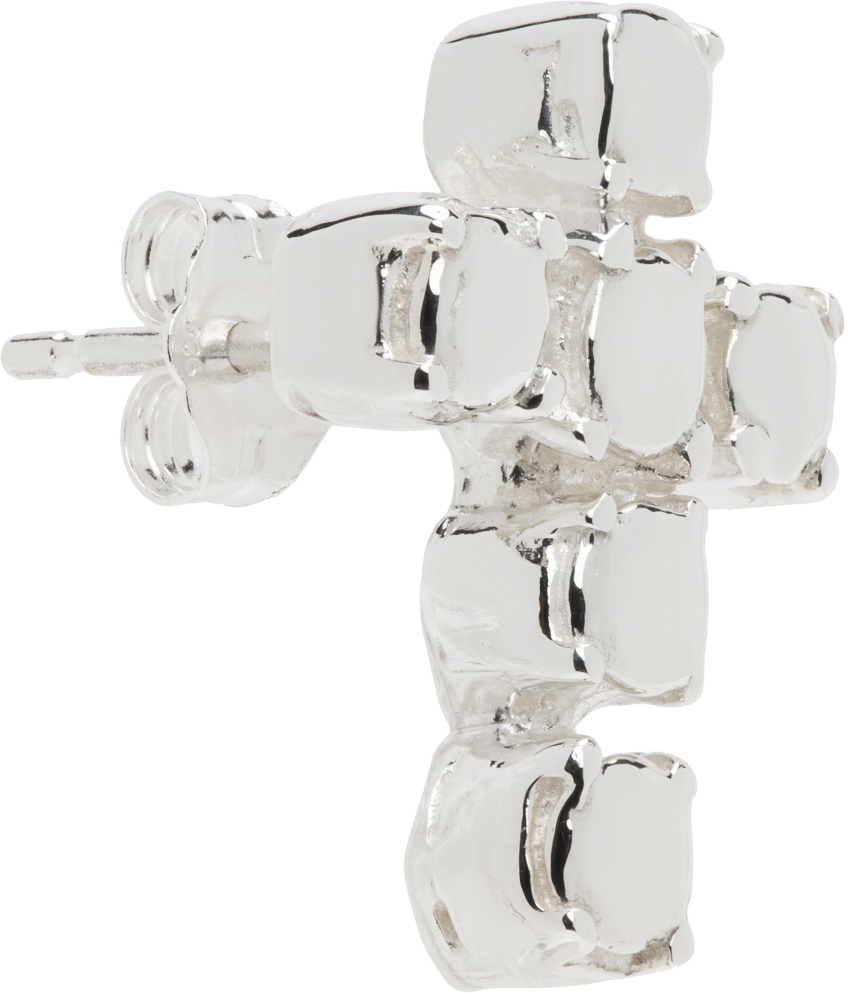 Martine Ali Silver Baby Cross Stud Single Earring