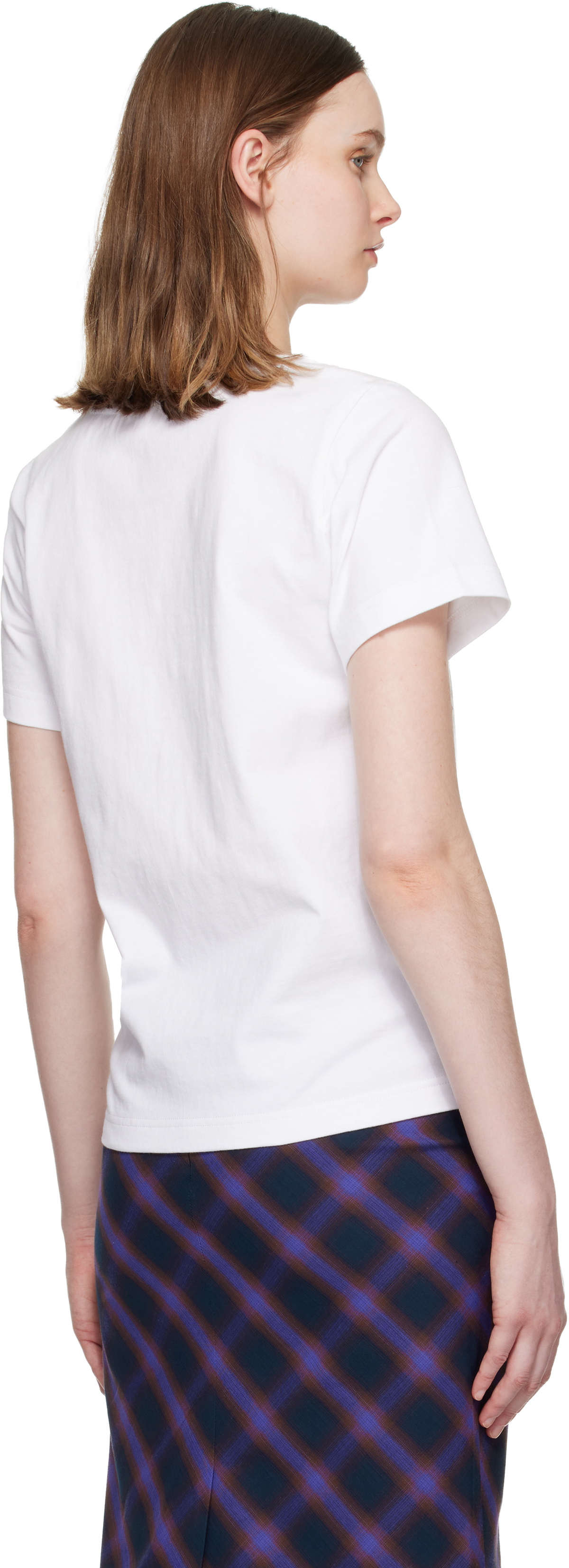 SHUSHU/TONG White Grommet Embroidered Floral T-shirt
